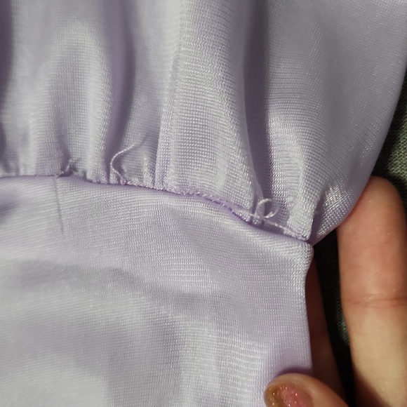 Vintage Ruffle Satin Floral Embroidered Lingerie Chemise Nightgown Slip Dress - Picture 9 of 10